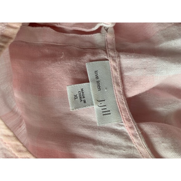 J Jill Love Linen Pink Plaid Sleeveless Top Women’s Size XL - Picture 3 of 5